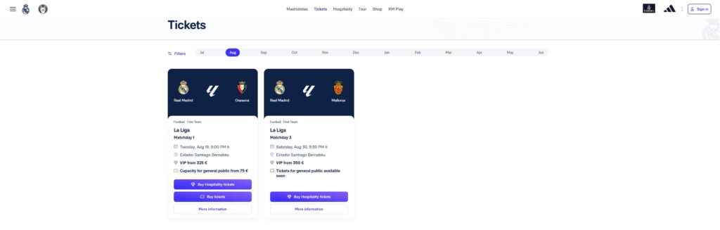 Real Madrid Tickets (zdroj. realmadrid.com)