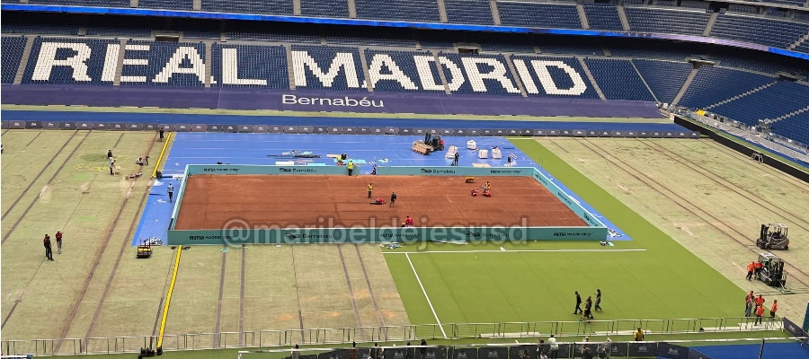 Real Madrid mění Santiago Bernabéu v tenisovou arénu pro Madrid Open