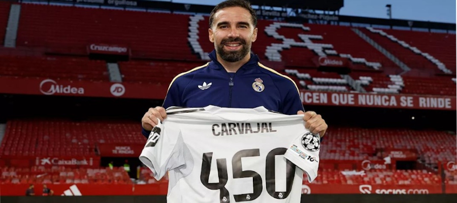 Carvajal: 450 zápasů za Real Madrid