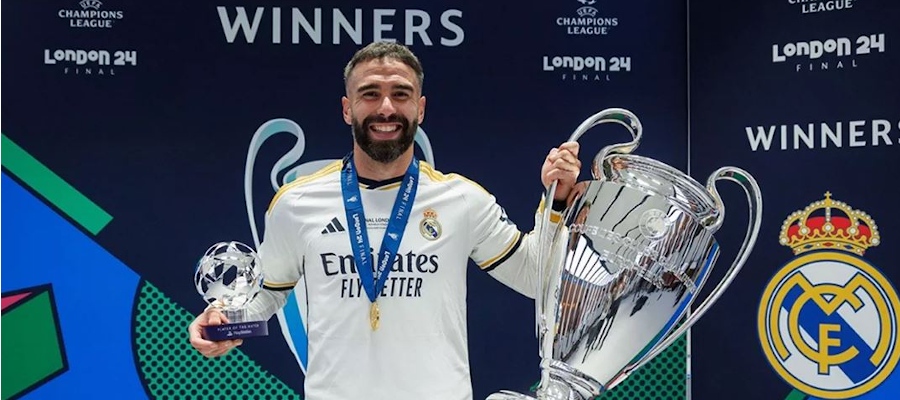Carvajal odchází s 27 trofejemi, což je druhý nejlepší výsledek v historii Realu Madrid